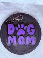 Dog Mom (Black & Purple) | 3D Printed Keychain