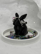 Fat Bunny Jewelry Holder (Black/White) | 3D Printed Decor
