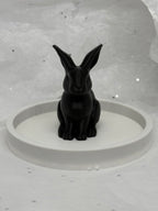 Fat Bunny Jewelry Holder (Black/White) | 3D Printed Decor