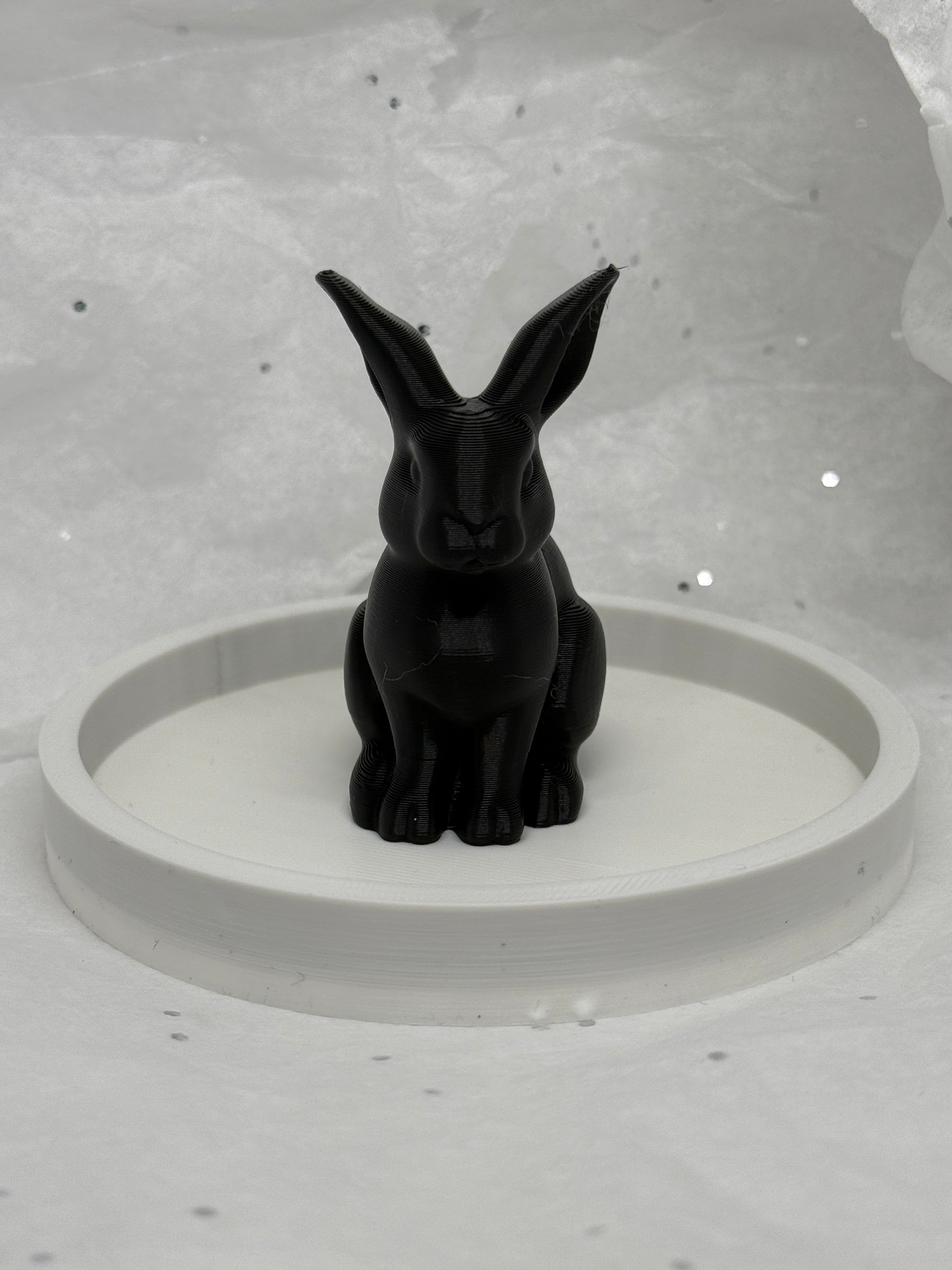 Fat Bunny Jewelry Holder (Black/White) | 3D Printed Decor