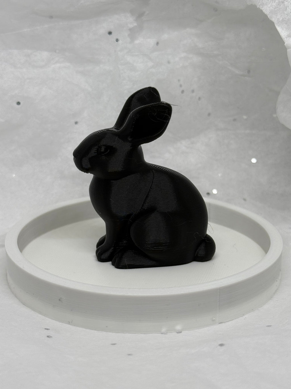 Fat Bunny Jewelry Holder (Black/White) | 3D Printed Decor