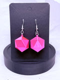 Silky Magenta D20s | 3D Printed Earrings