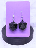 Galaxy Black D20s | 3D Printed Earrings