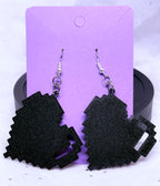 Big Pixel Hearts (Black) | 3D Printed Earrings