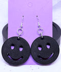 Black Smiley Faces | 3D Printed Earrings