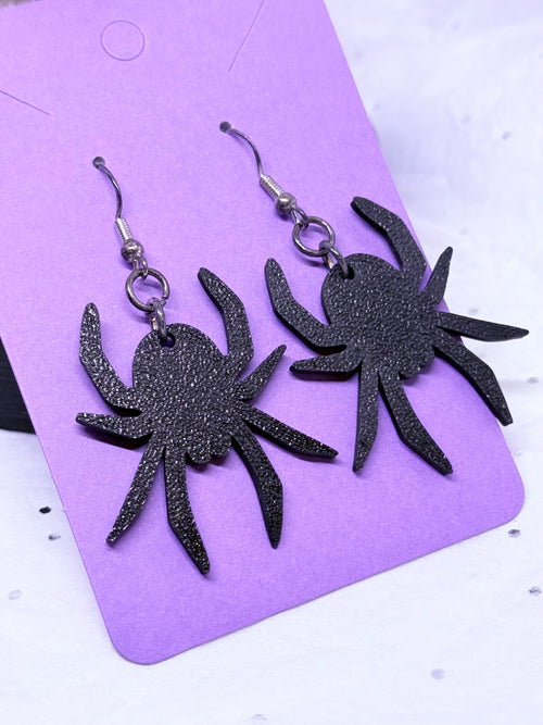 Black Spiders | 3D Printed Earrings