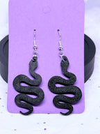 Black Snakes | 3D Printed Earrings