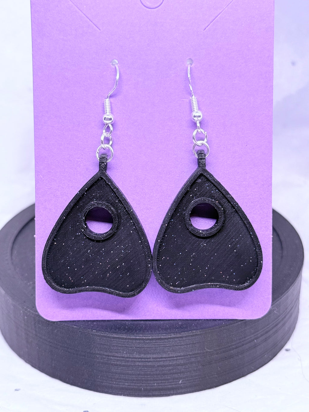 Galaxy Black Planchettes | 3D Printed Earrings