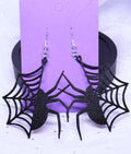 Galaxy Black Spider & Web | 3D Printed Earrings