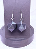 Blue Sparkling D20s | 3D Printed Earrings