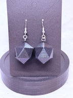 Blue Sparkling D20s | 3D Printed Earrings