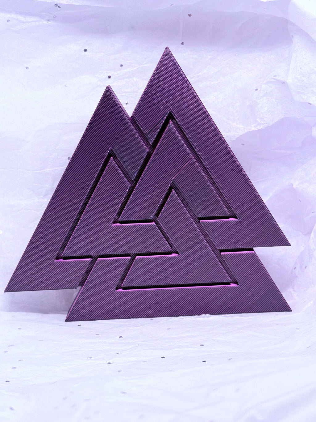 Black & Pink Valknut | 3D Printed Decor
