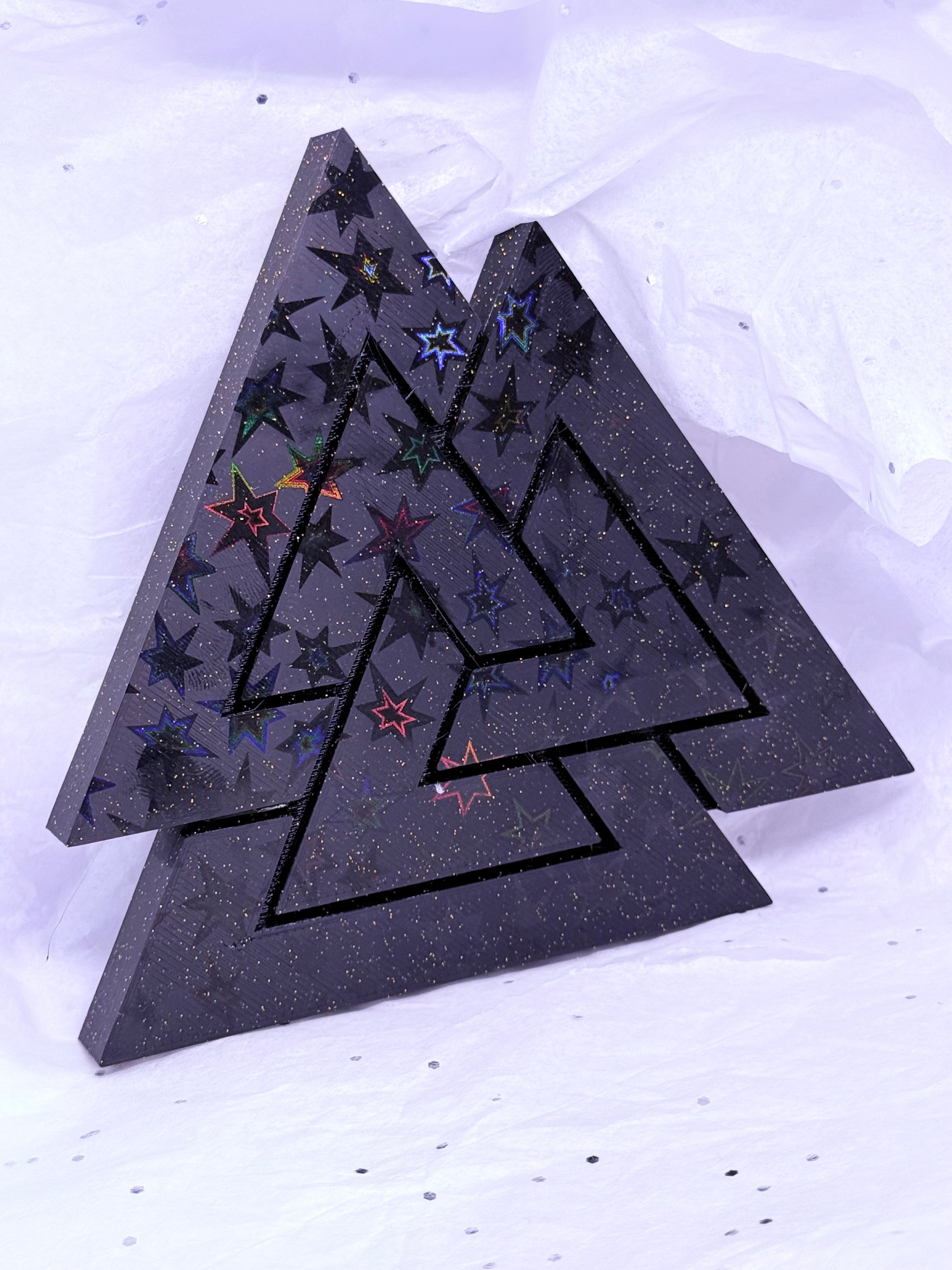 Black & Gold Valknut | 3D Printed Decor