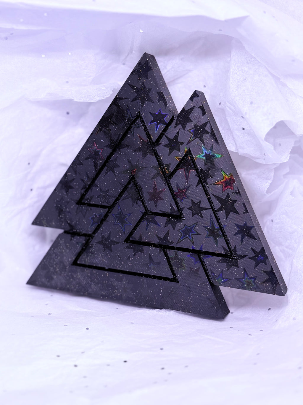 Black & Gold Valknut | 3D Printed Decor