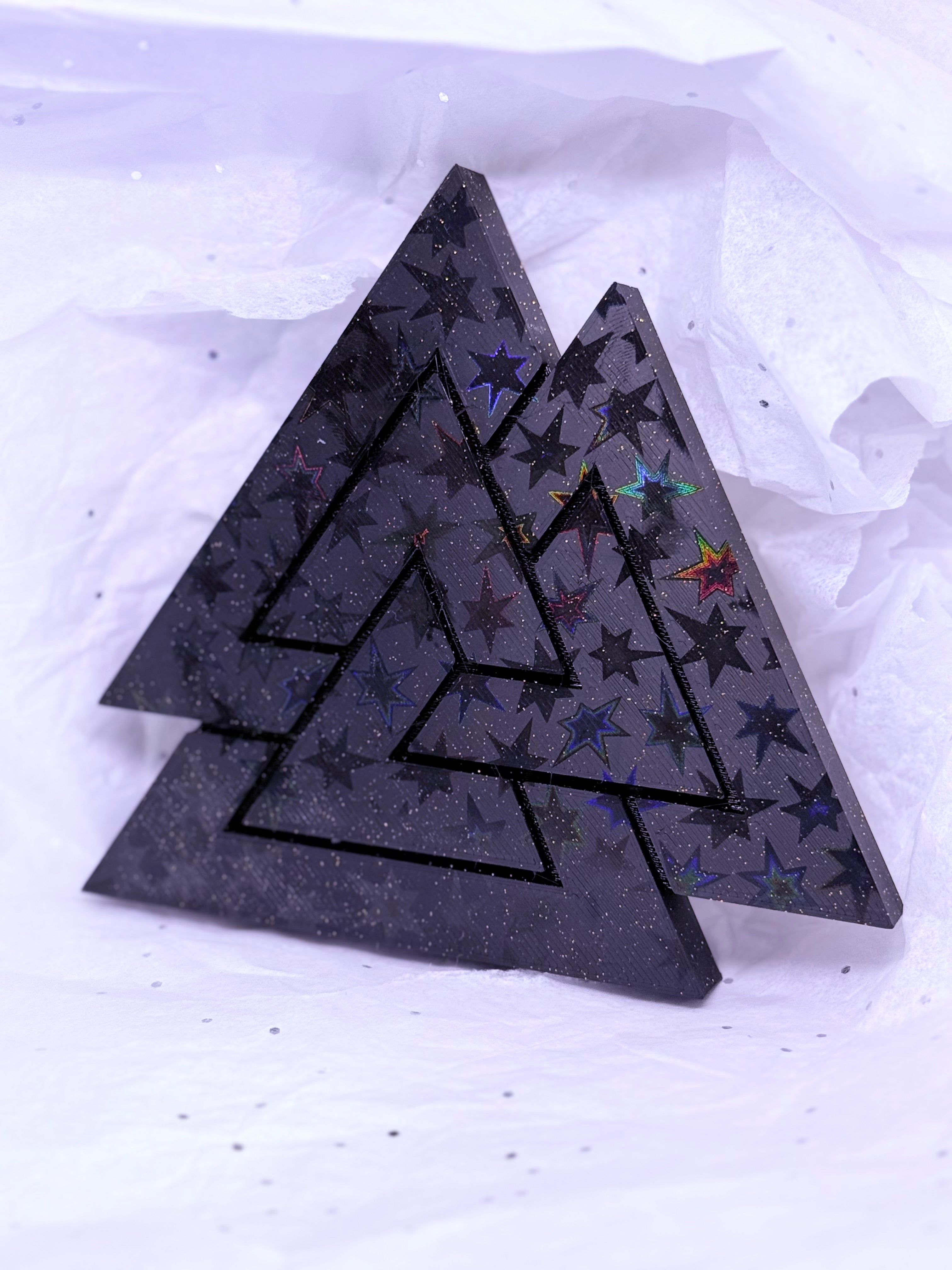 Black & Gold Valknut | 3D Printed Decor