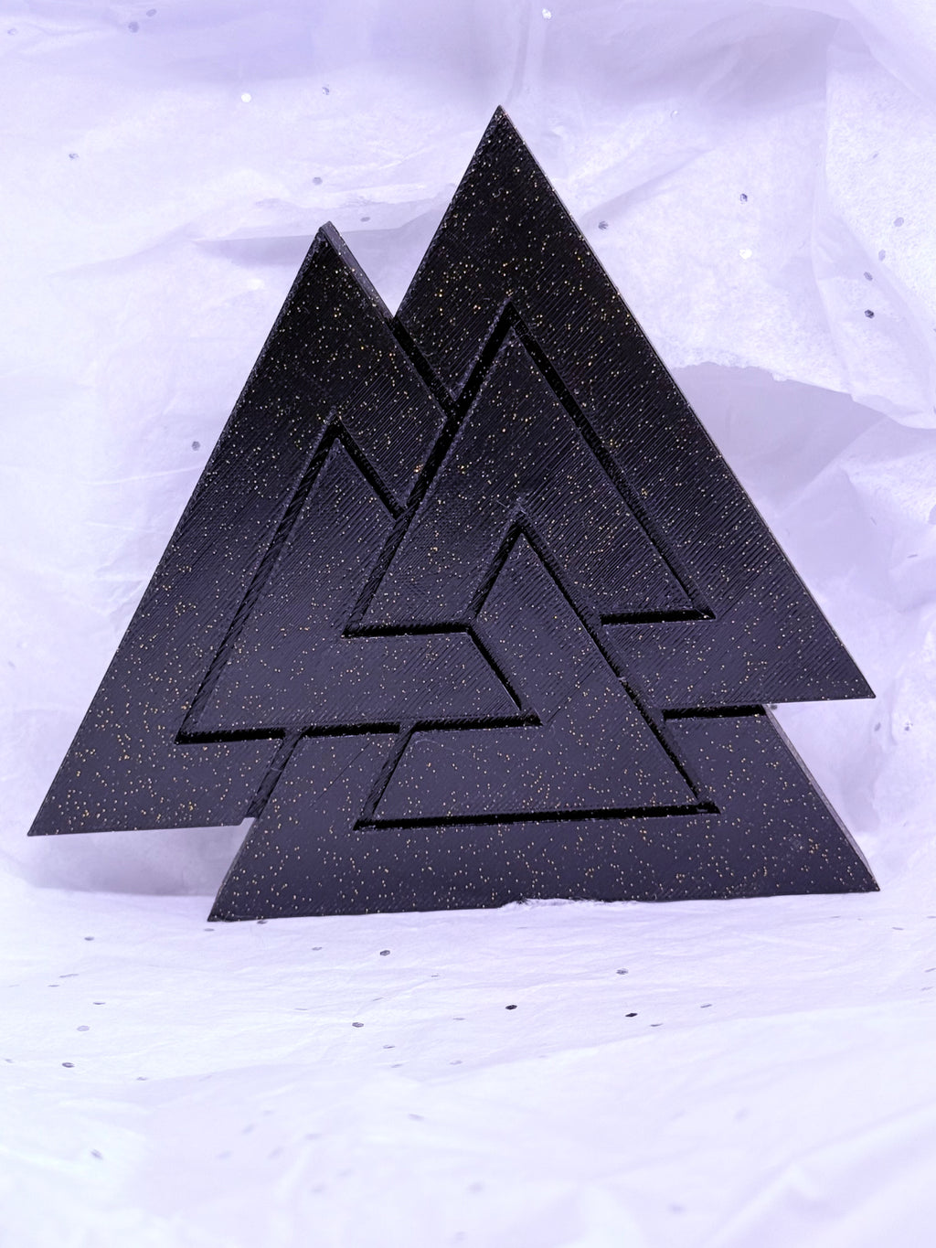 Black & Gold Valknut | 3D Printed Decor