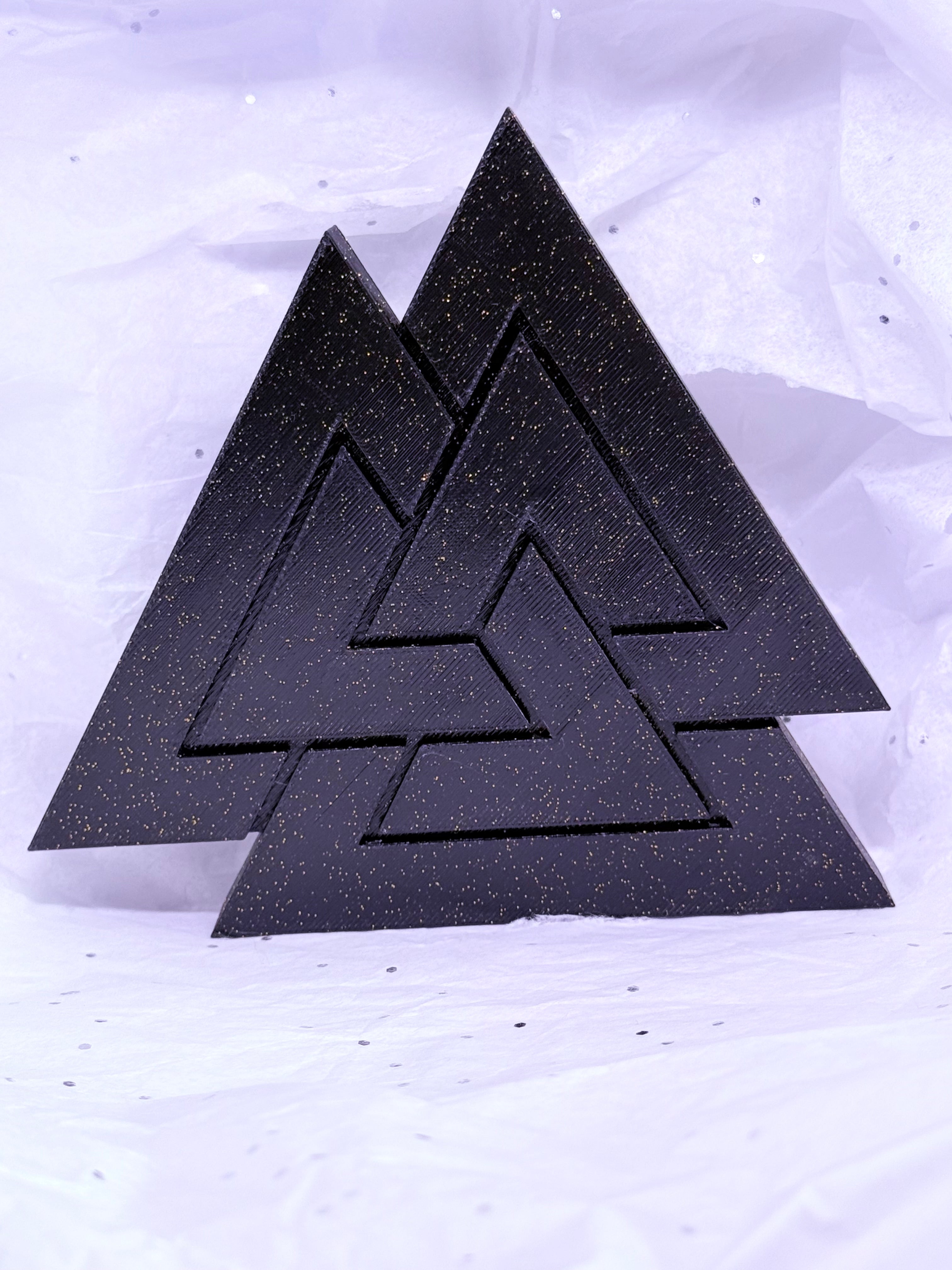 Black & Gold Valknut | 3D Printed Decor