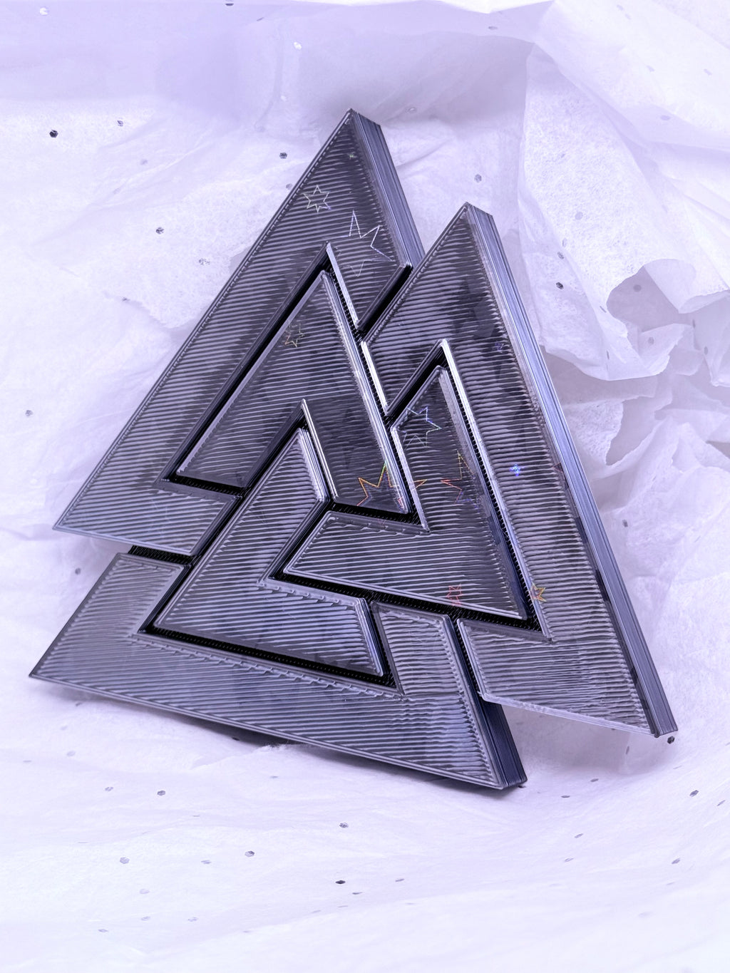Black & Blue Valknut | 3D Printed Decor