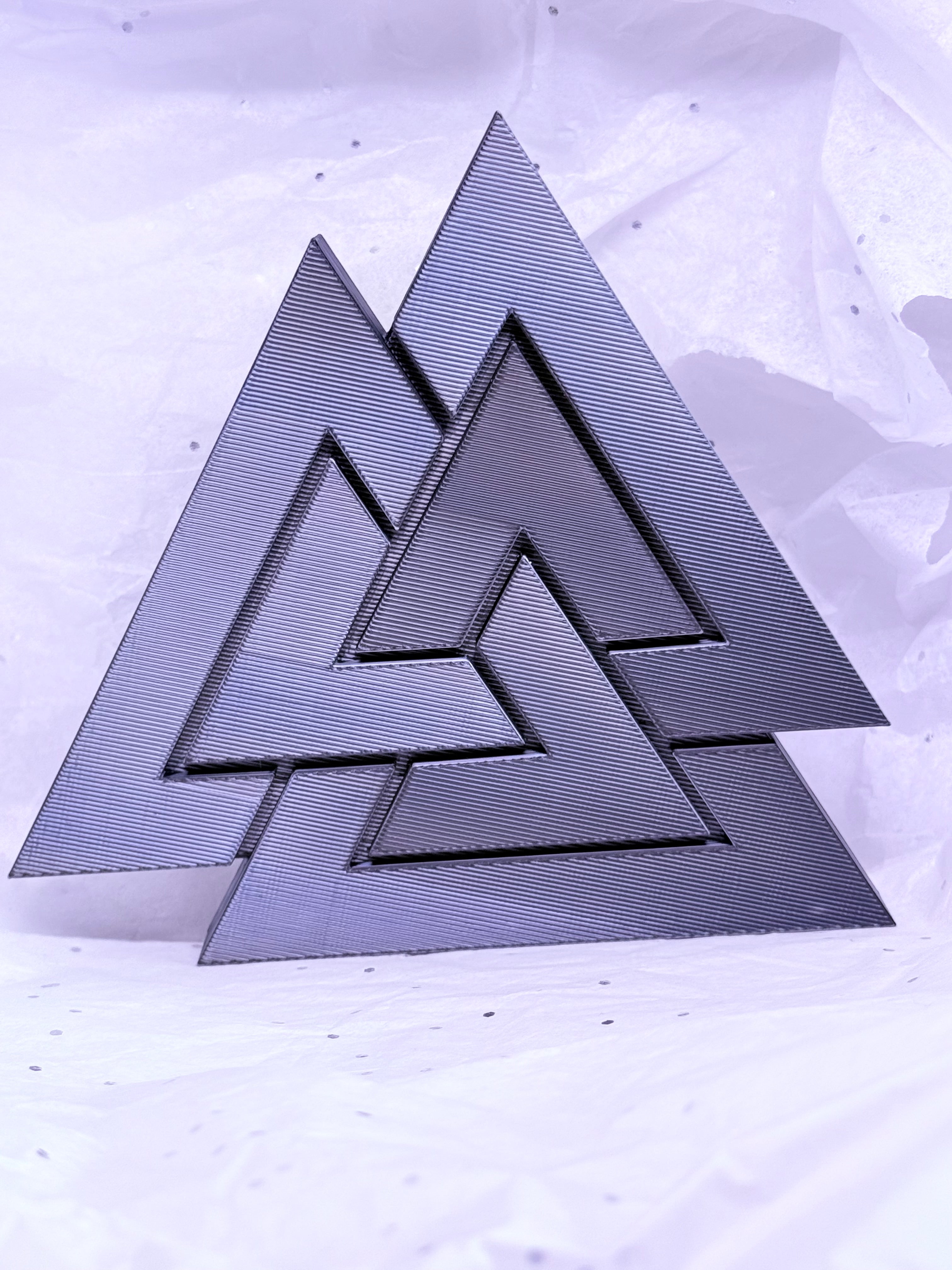 Black & Blue Valknut | 3D Printed Decor