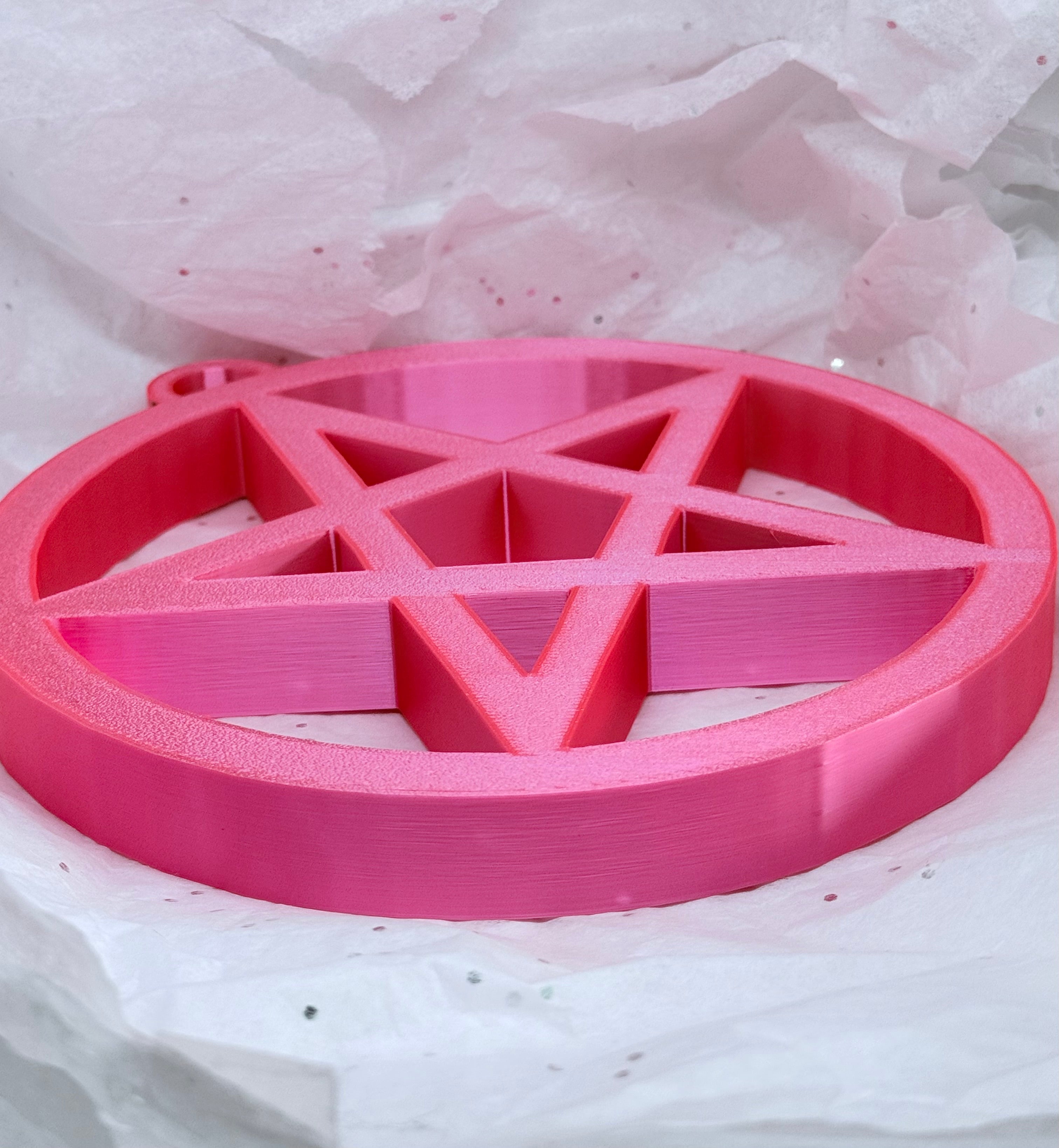 Hot Pink Pentagram | 3D Printed Decor