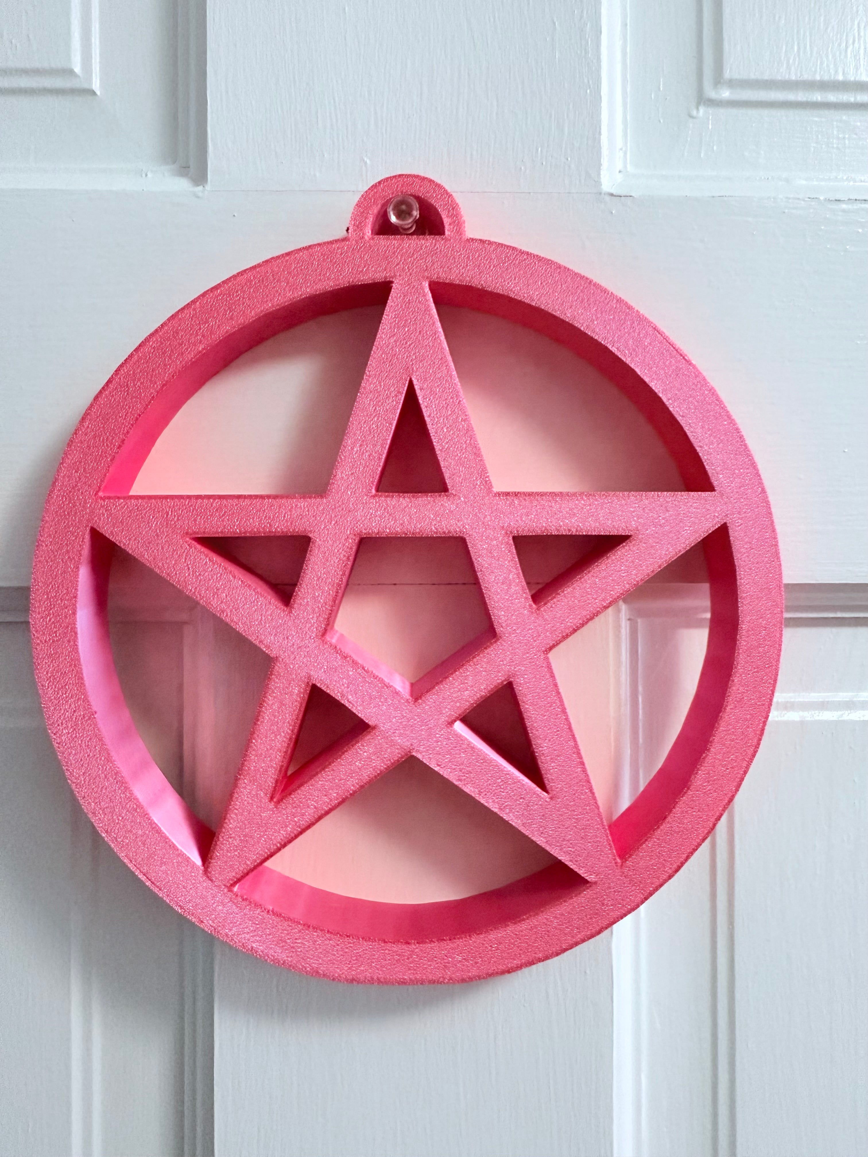 Hot Pink Pentagram | 3D Printed Decor