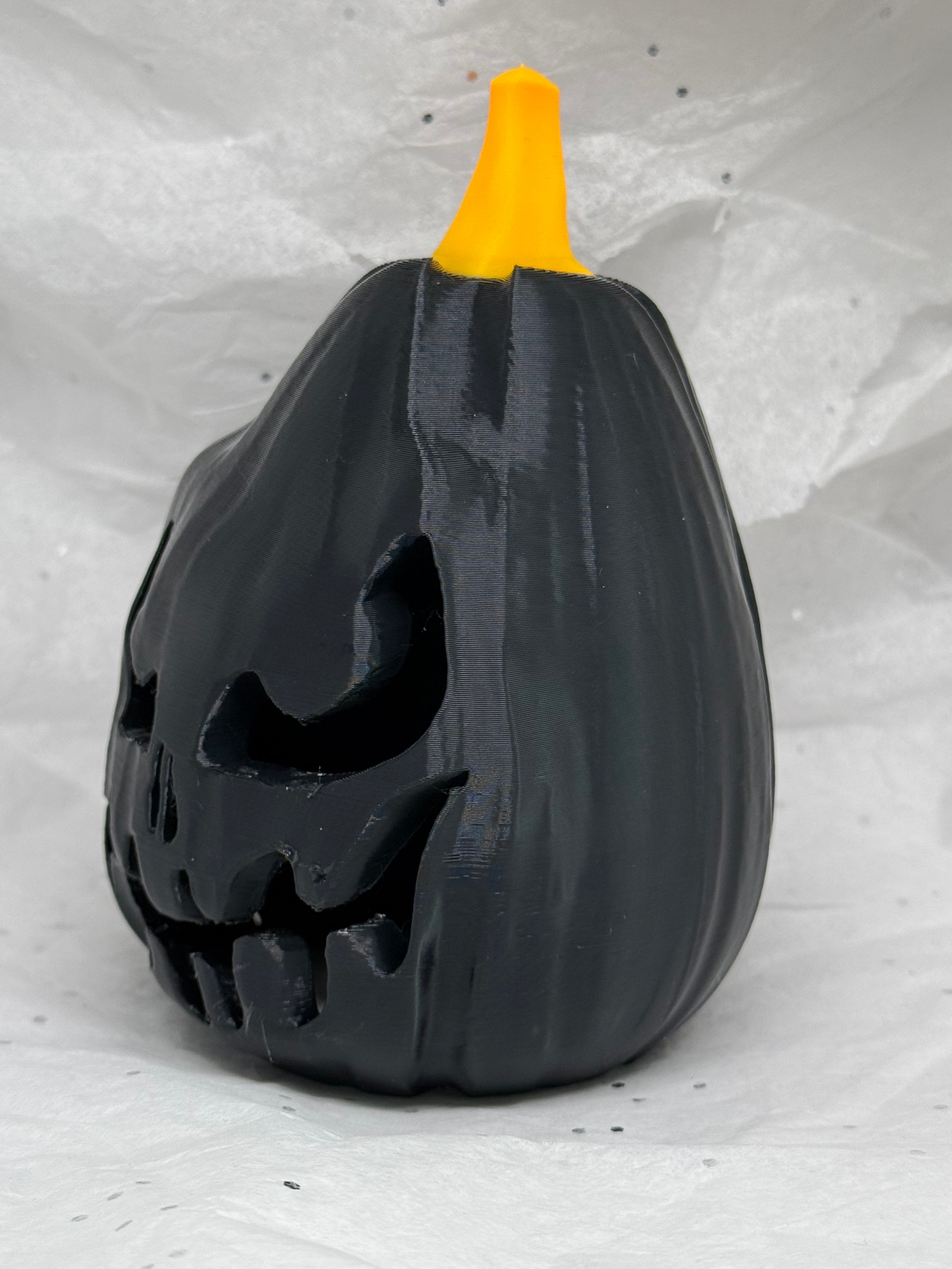 Black & Orange Jack o'Lantern | 3D Printed Decor