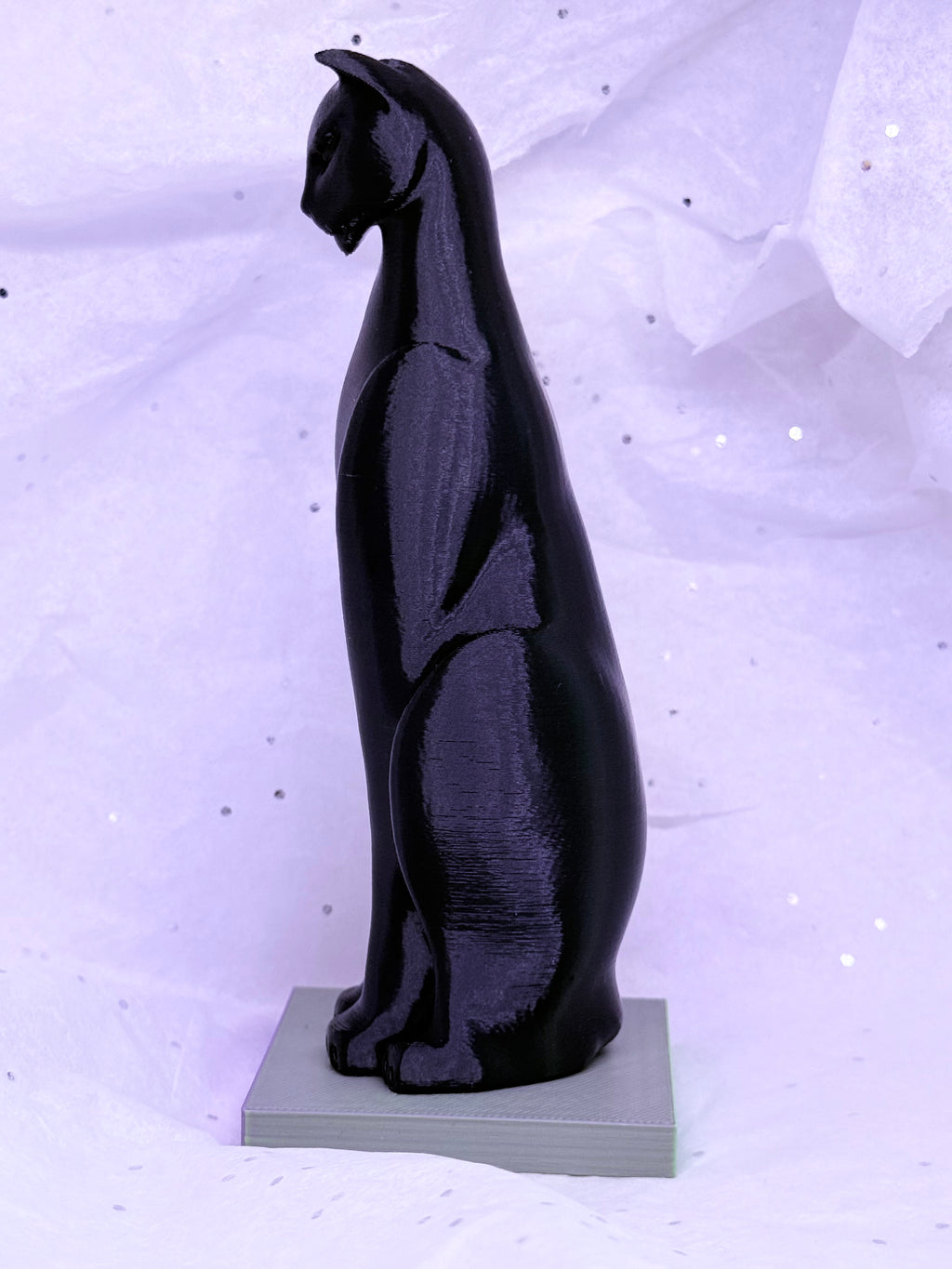 Black & Green/Purple Cat | 3D Printed Decor