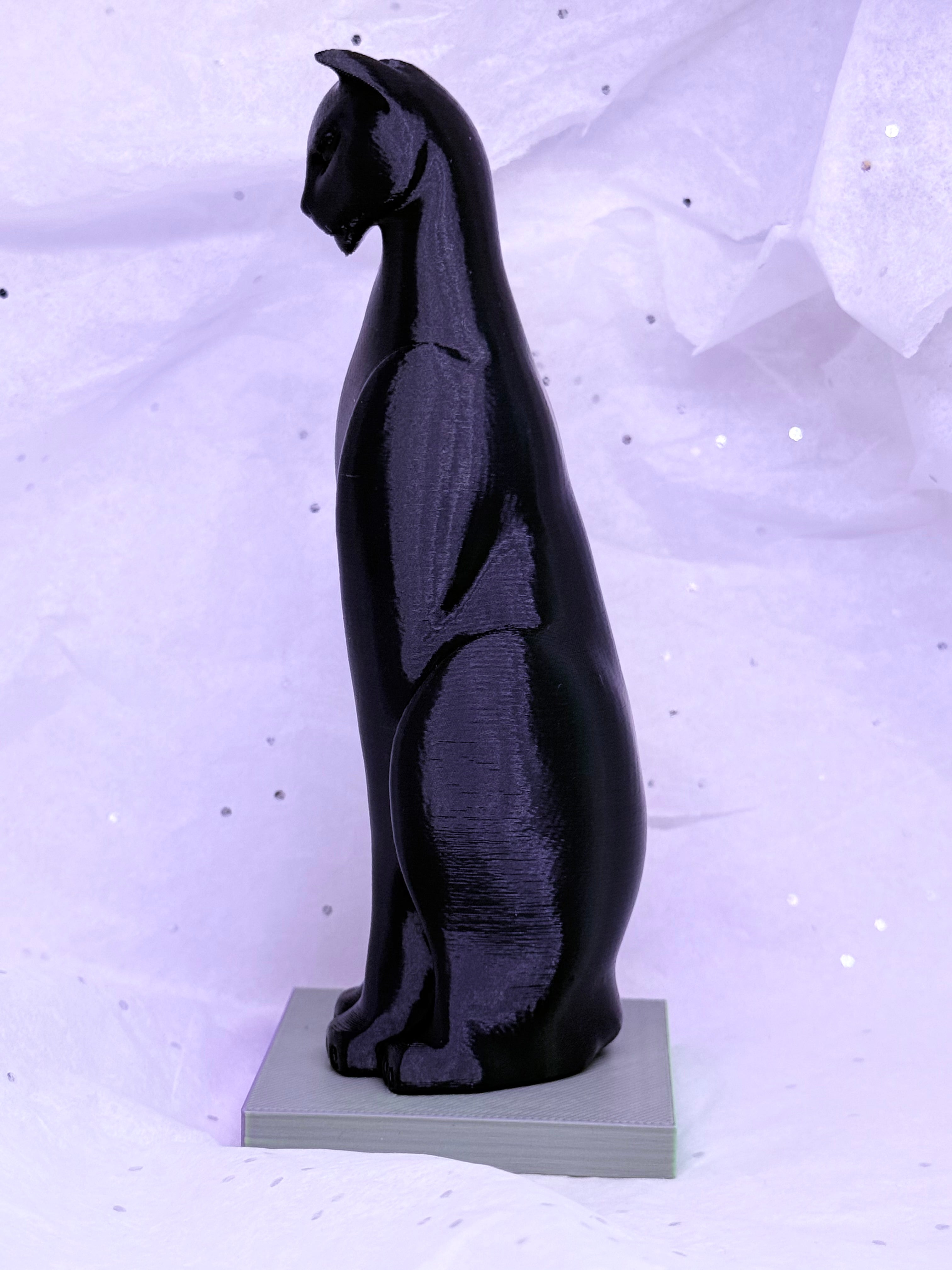 Black & Green/Purple Cat | 3D Printed Decor