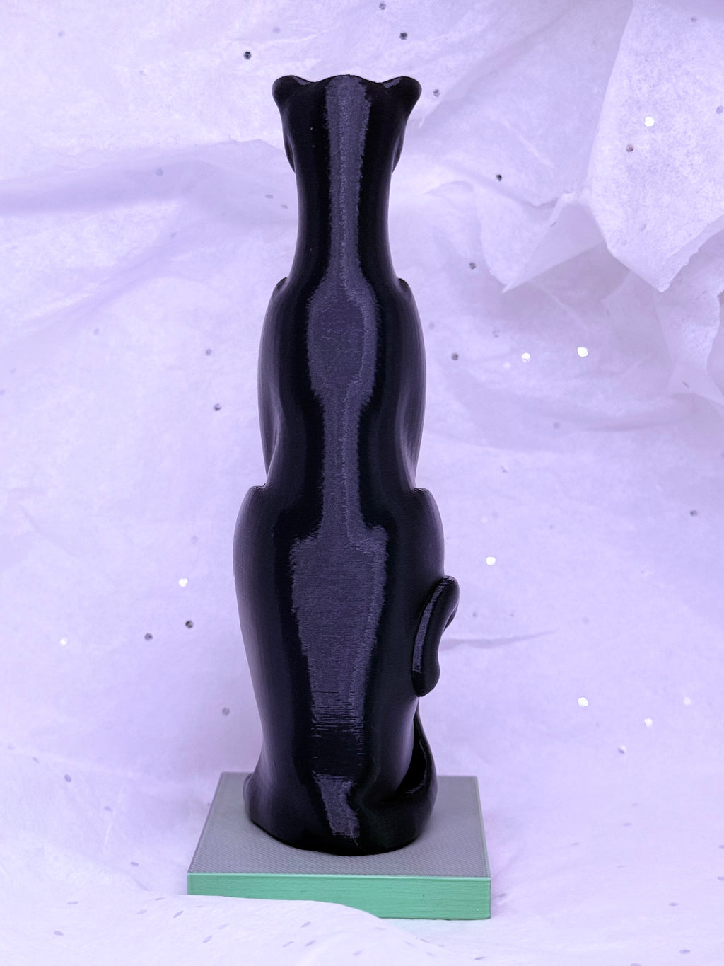 Black & Green/Purple Cat | 3D Printed Decor