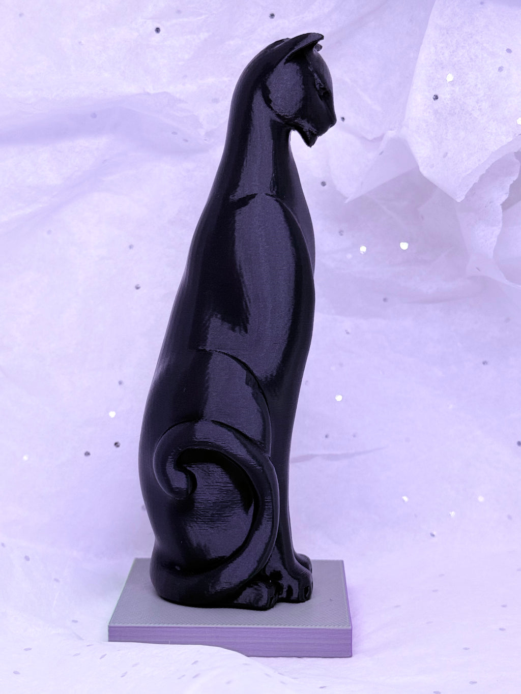 Black & Green/Purple Cat | 3D Printed Decor