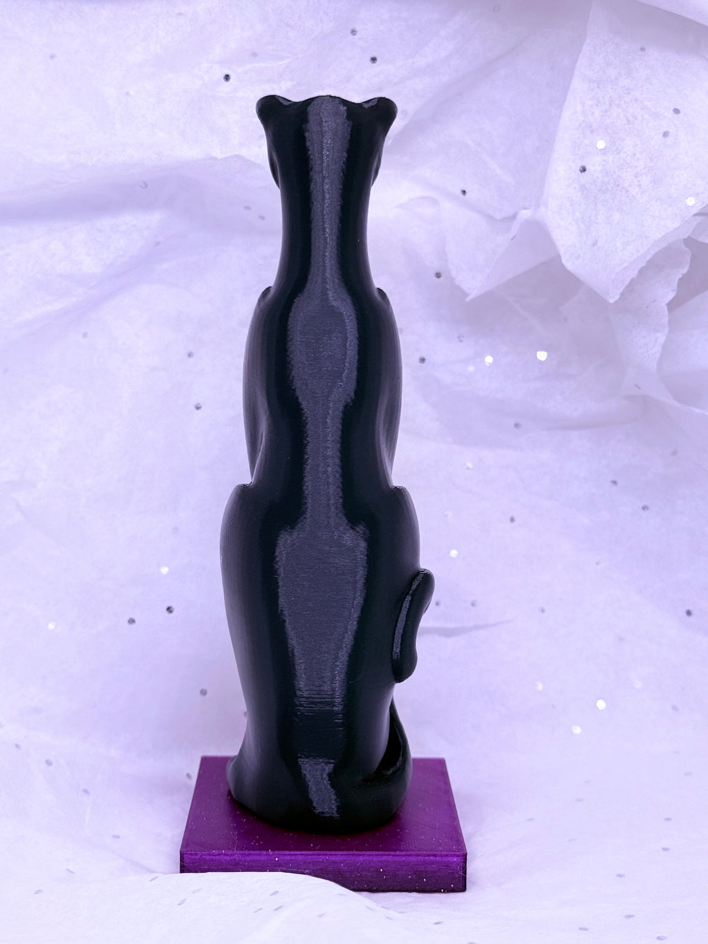 Black & Purple Cat | 3D Printed Decor