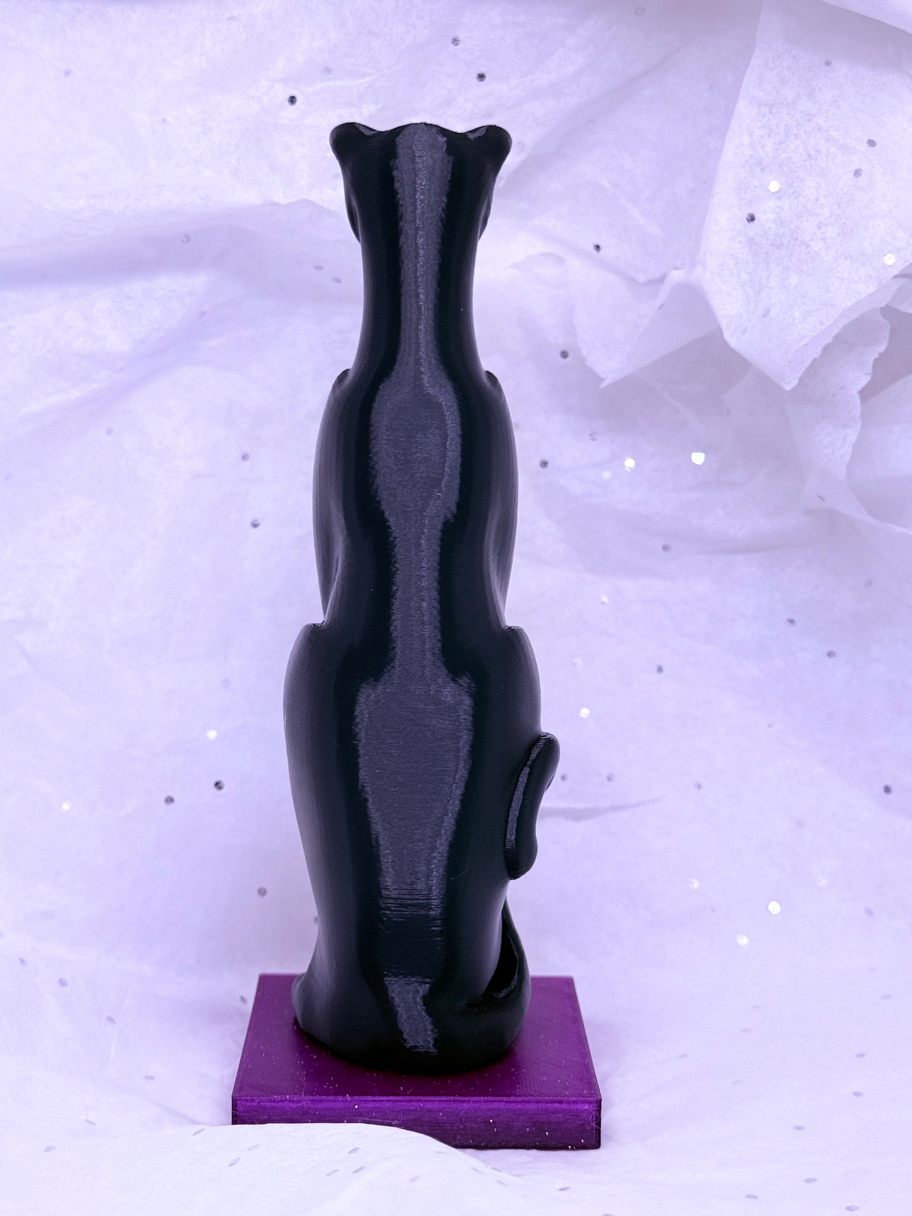 Black & Purple Cat | 3D Printed Decor