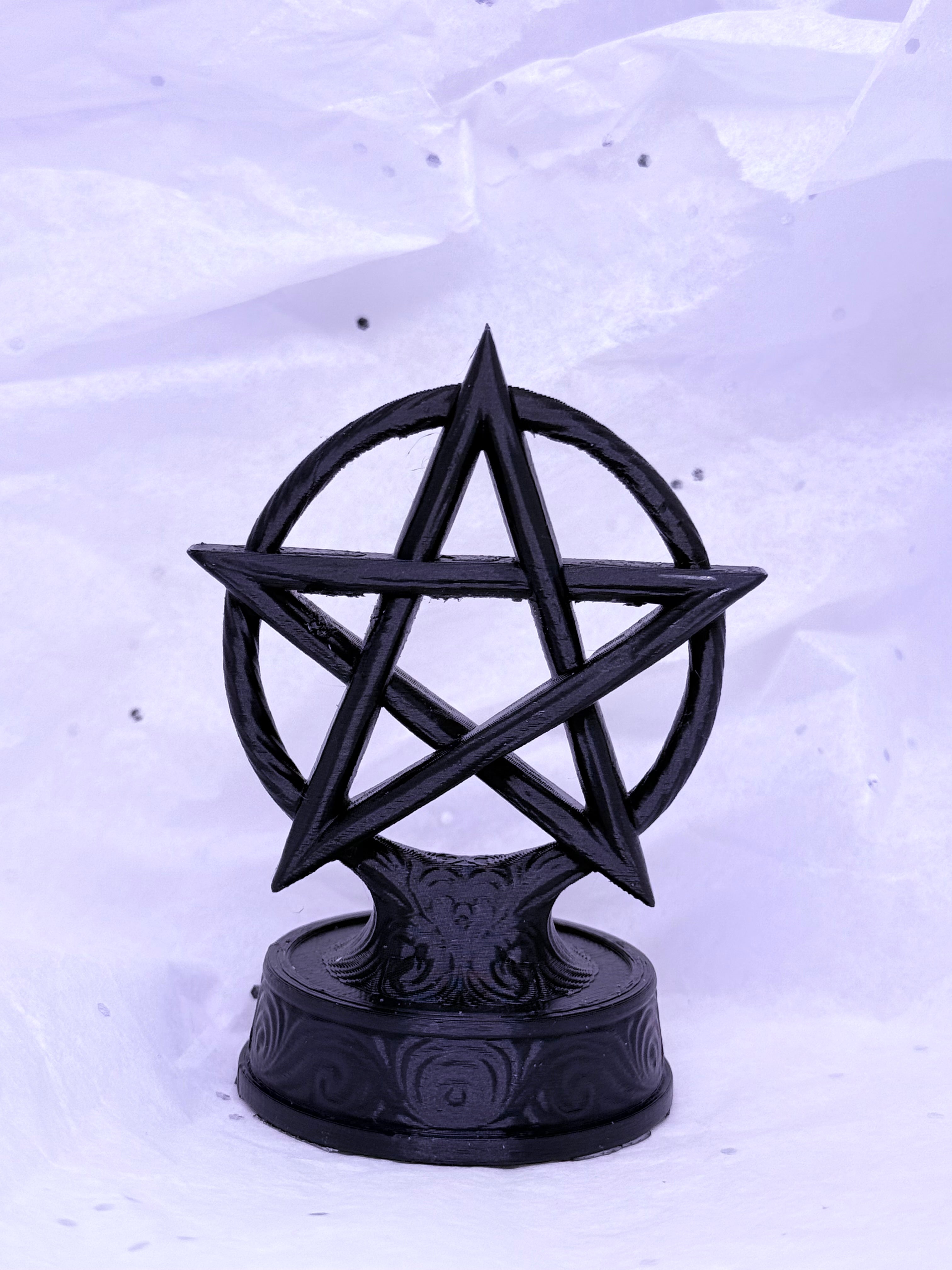 Black Pentagram Stand | 3D Printed Decor