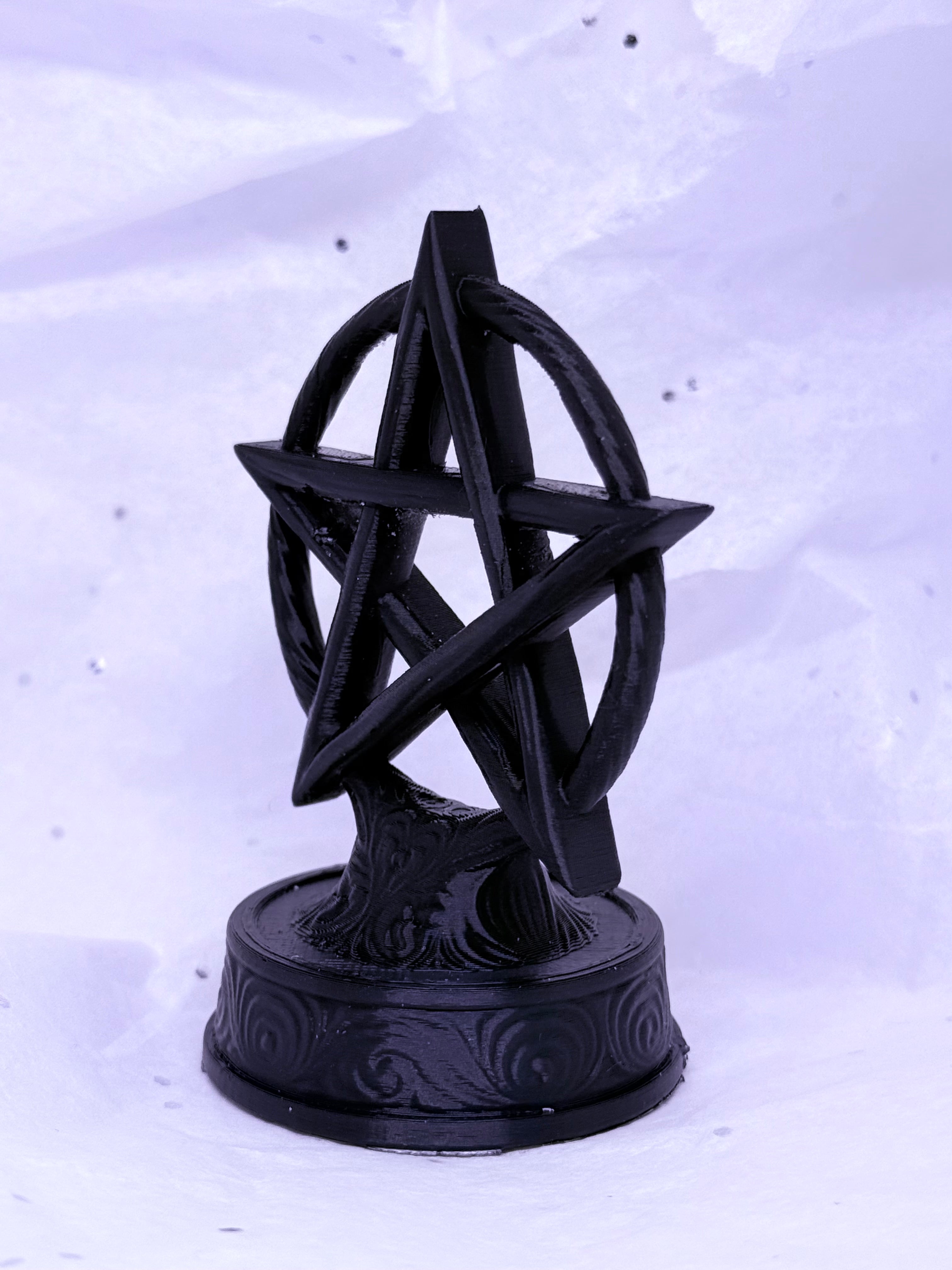 Black Pentagram Stand | 3D Printed Decor