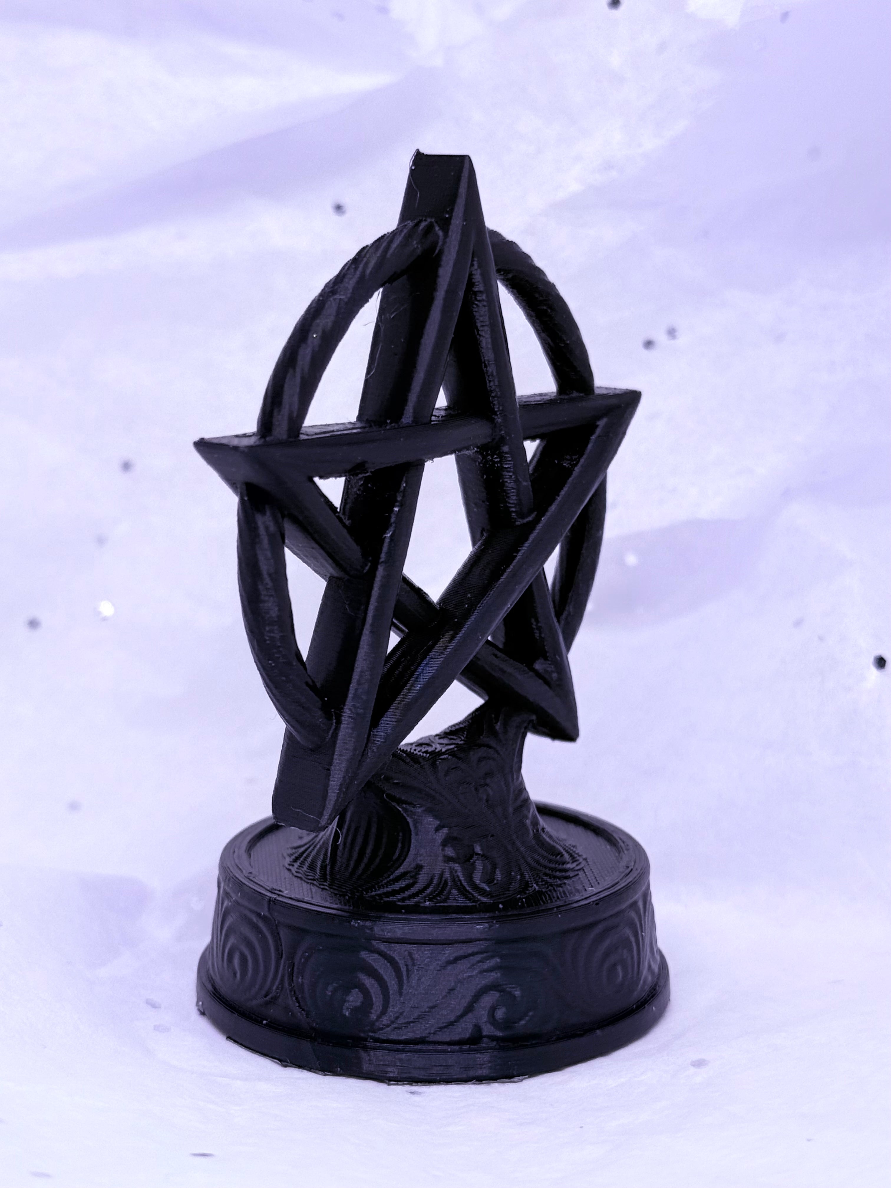 Black Pentagram Stand | 3D Printed Decor