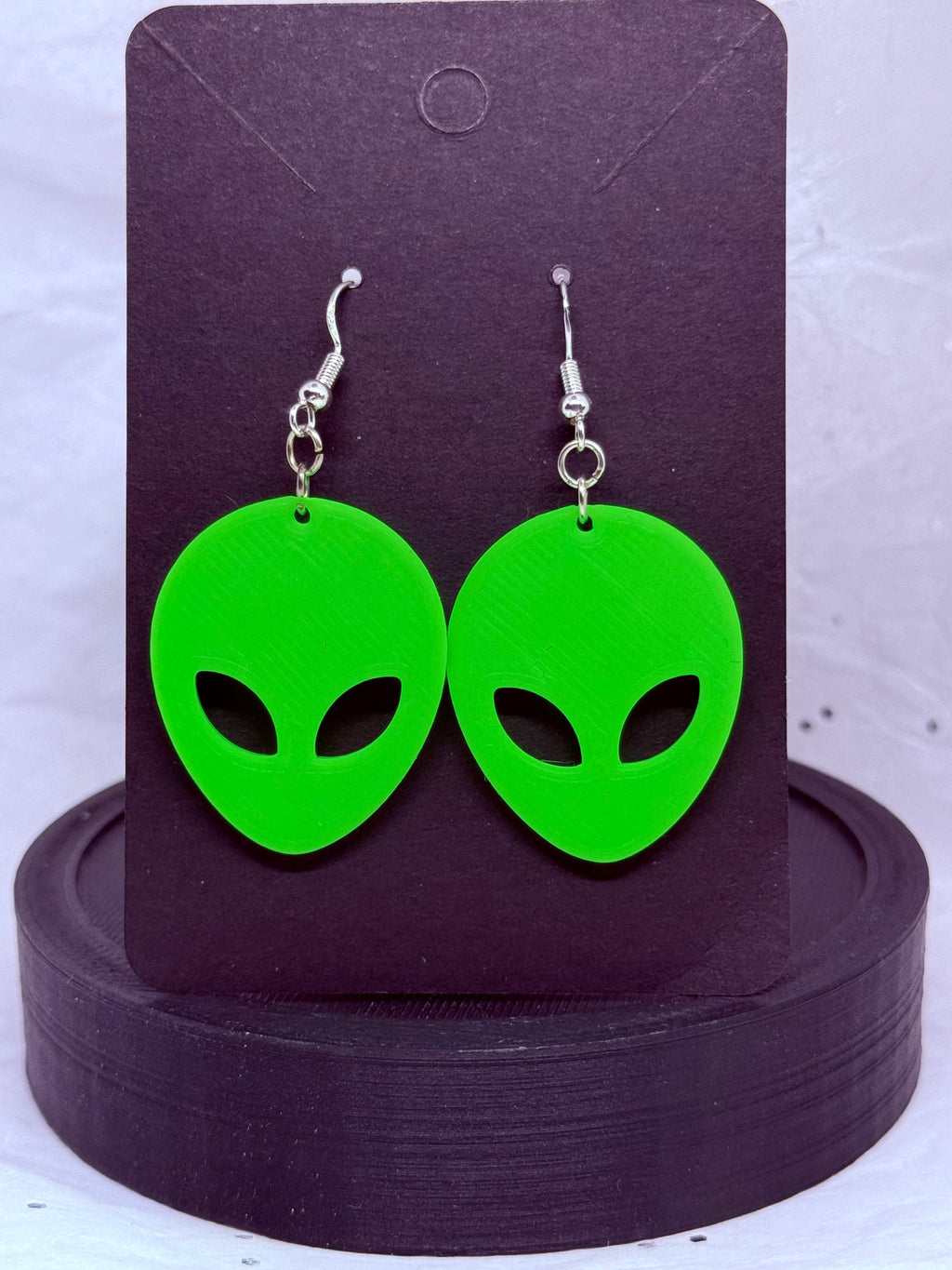 Lime Green Aliens | 3D Printed Earrings
