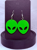 Lime Green Aliens | 3D Printed Earrings