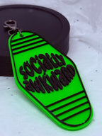 Socially Awkward (Black on Lime Green) | 3D Printed Keychain
