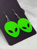 Glowing Green Aliens | 3D Printed Earrings