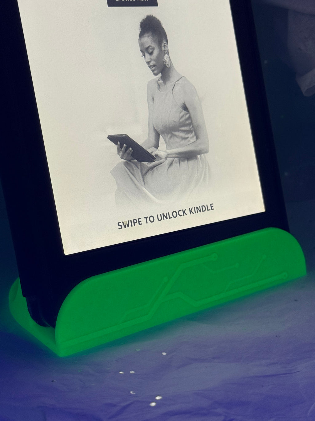 Kindle Holder (Glowing Green) | 3D Printed Decor