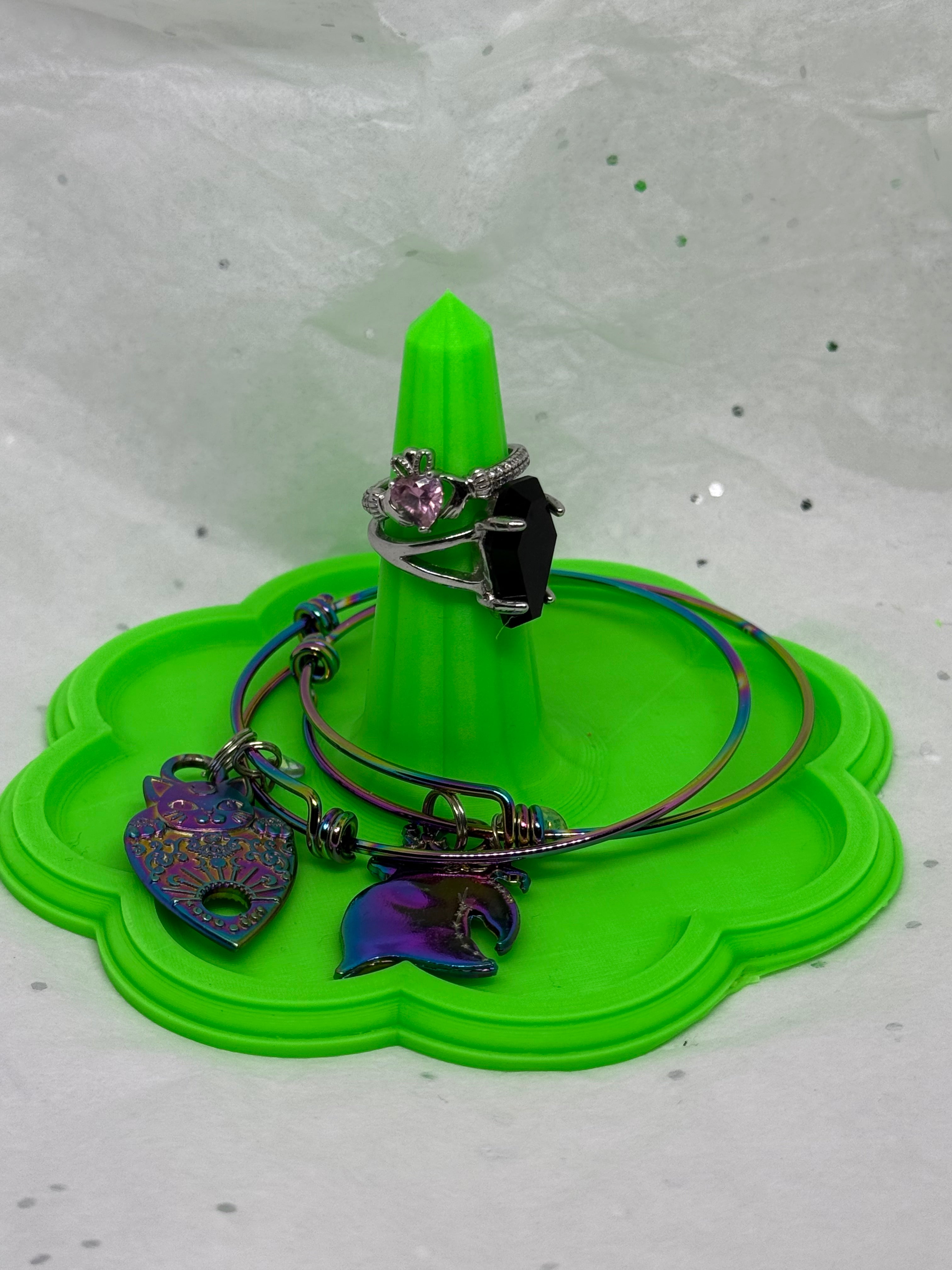 Jewelry Holder (Glowing Green) | 3D Printed Decor