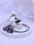 Fat Bunny Jewelry Holder (White) | 3D Printed Decor