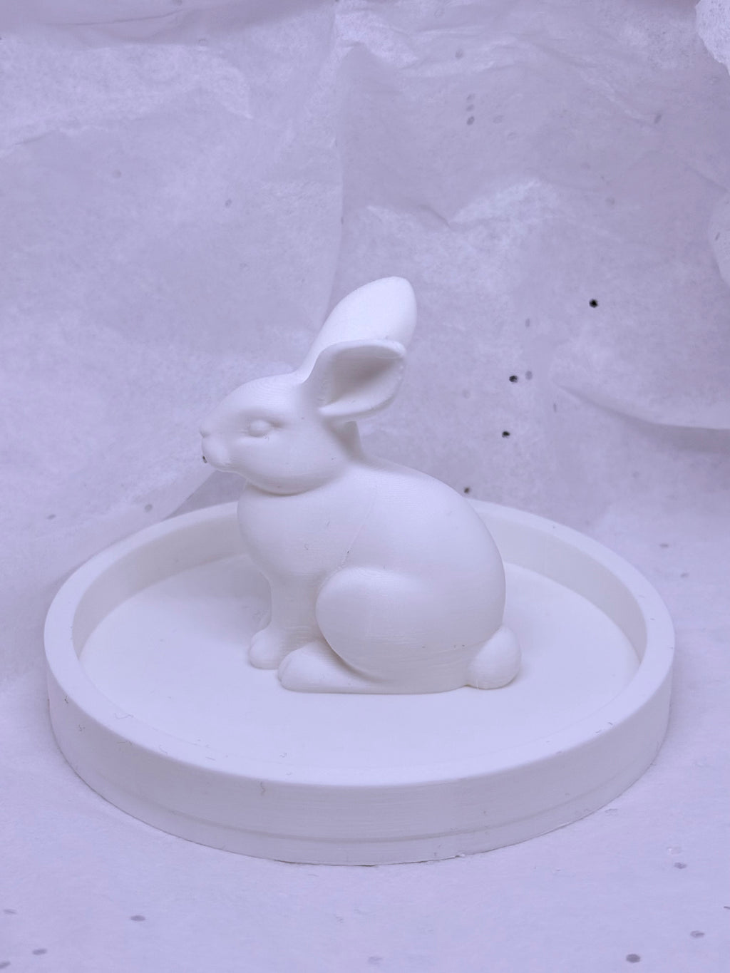 Fat Bunny Jewelry Holder (White) | 3D Printed Decor