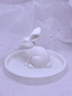 Fat Bunny Jewelry Holder (White) | 3D Printed Decor