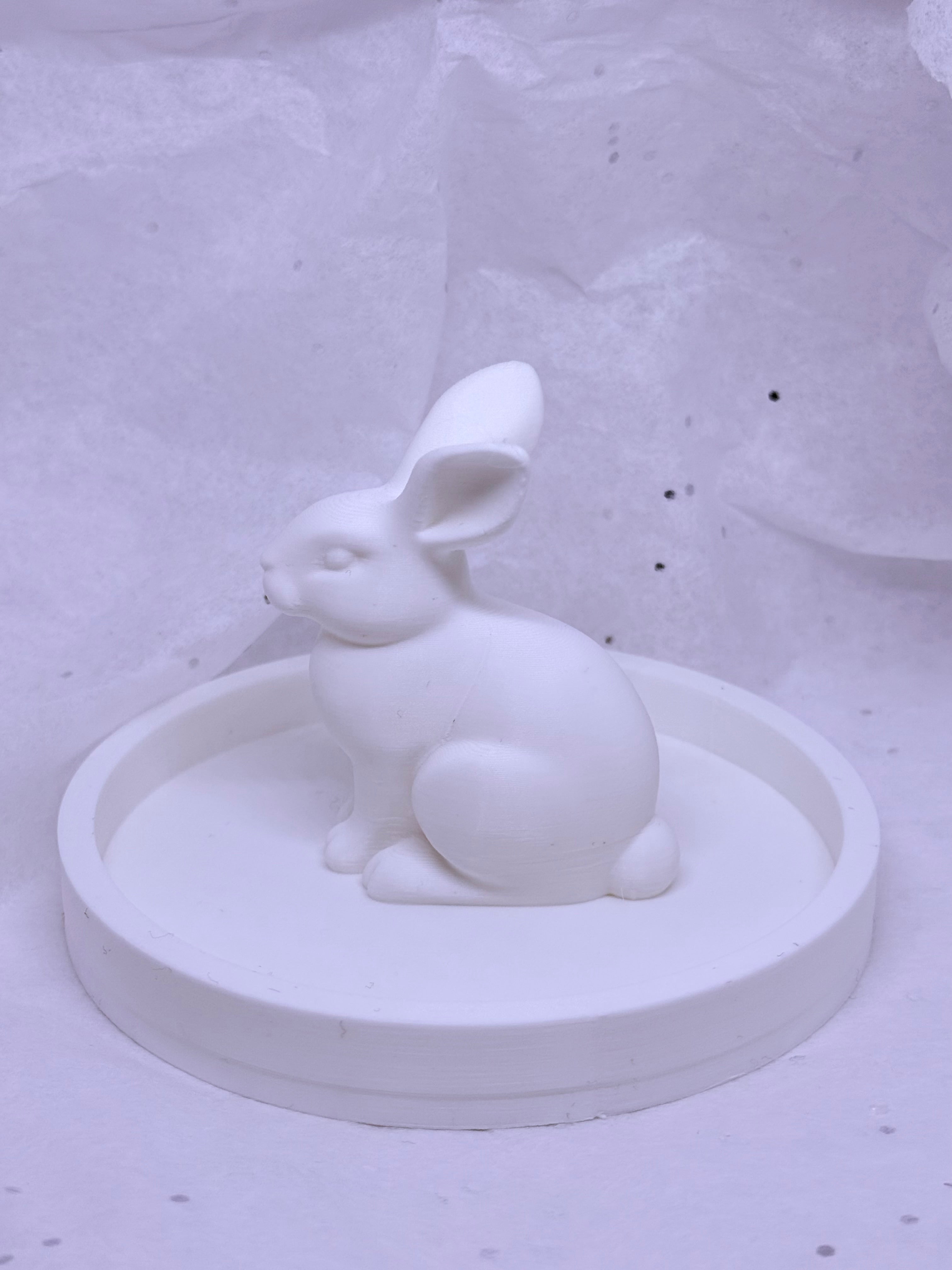 Fat Bunny Jewelry Holder (White) | 3D Printed Decor