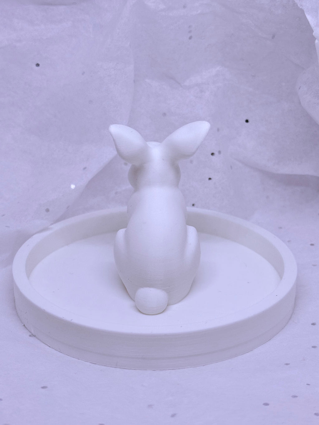 Fat Bunny Jewelry Holder (White) | 3D Printed Decor