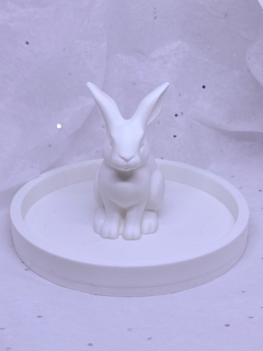 Fat Bunny Jewelry Holder (White) | 3D Printed Decor