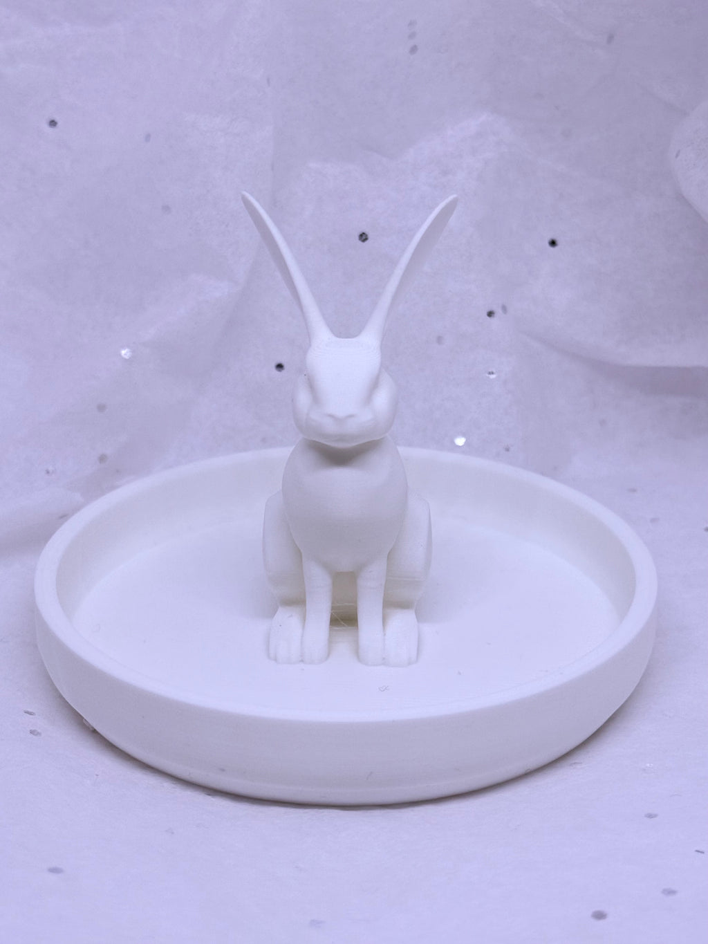 Skinny Bunny Jewelry Holder (White) | 3D Printed Decor