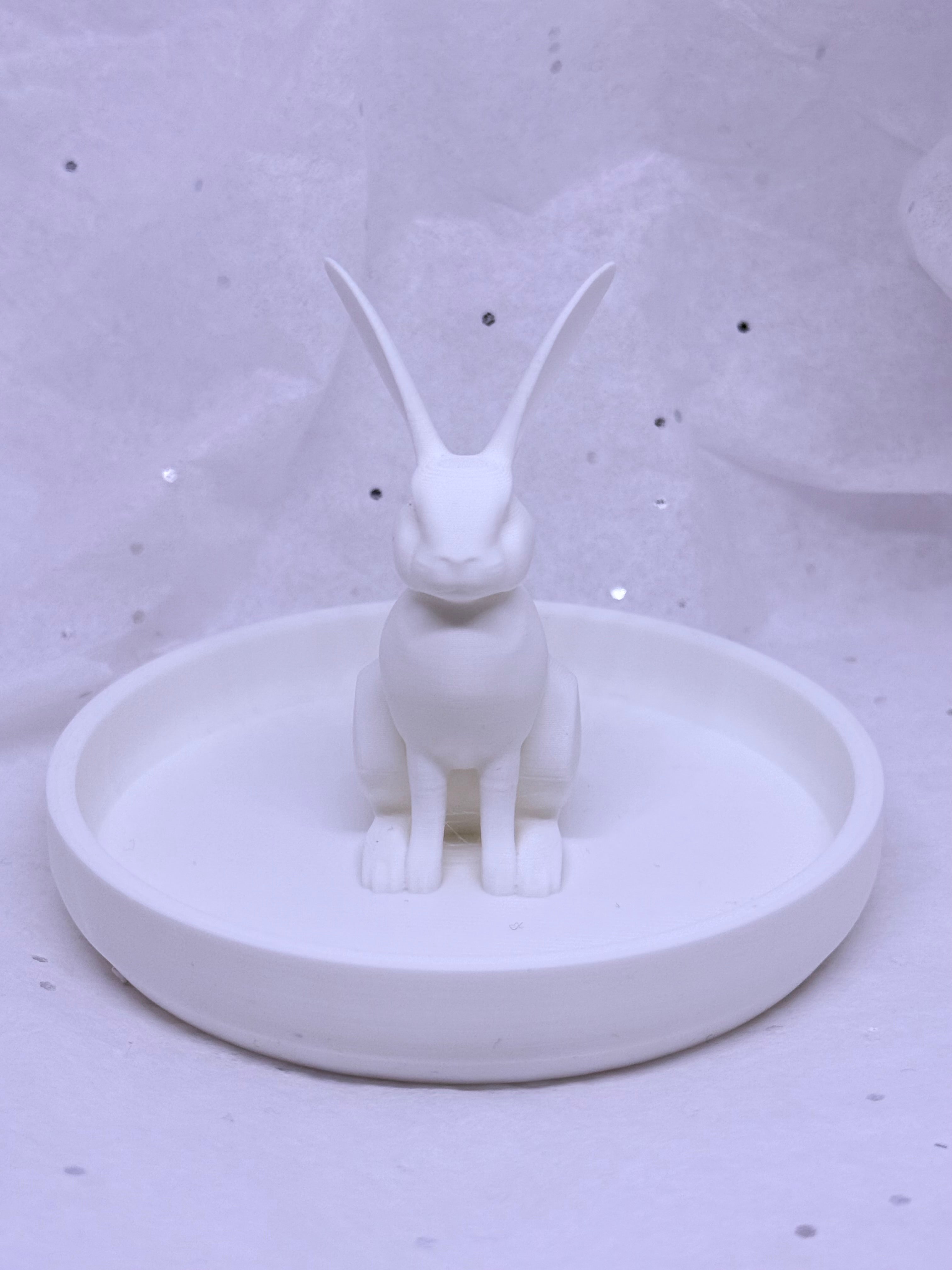 Skinny Bunny Jewelry Holder (White) | 3D Printed Decor