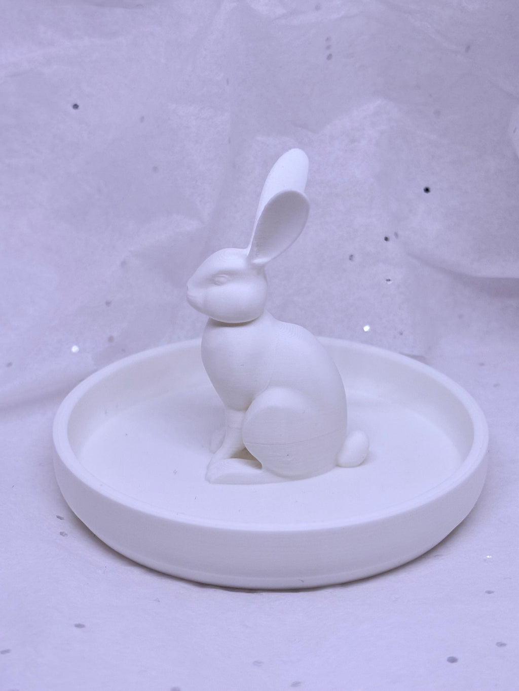 Skinny Bunny Jewelry Holder (White) | 3D Printed Decor